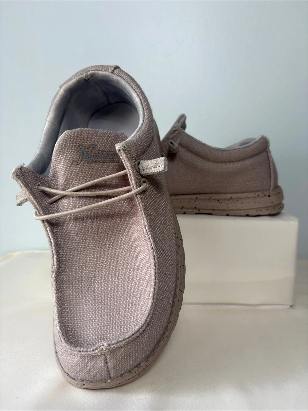 Natural Reflections Women's Beige Canvas Loafers
